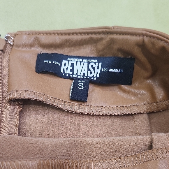 Y2k REWASH Brown Asymmetrical Mini Skirt - Picture 2 of 8